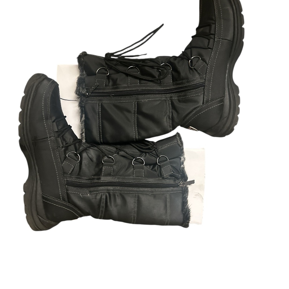 Sporto Black Winter Boots with Faux Fur